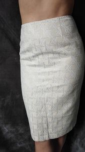 NEW Gold Skirt Jacquard Print 2 S